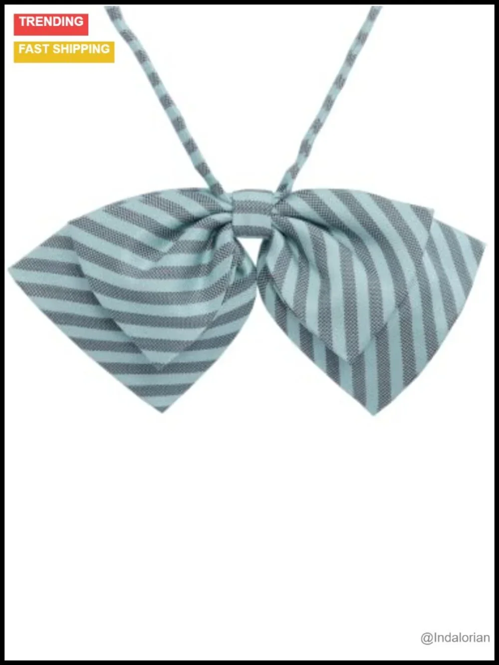 Pre-Tied Striped Bow Tie Adjustable Necktie